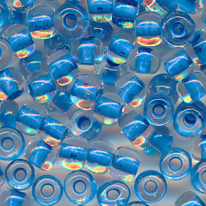 Rocailles kristall lining sea-blau, Größe 10/0 (2,3 mm), 20 Gramm