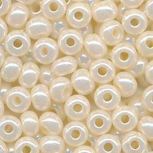 Rocailles elfenbein natur weiß, Inhalt 6 g, Größe 13/0 (1,7 mm)