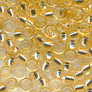 Rocailles gold Silber lining, Inhalt 6 g, Größe 13/0 (1,7 mm)