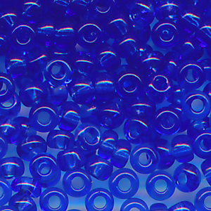 Rocailles blau, Inhalt 6 g. Größe 14/0 (1,6 mm)