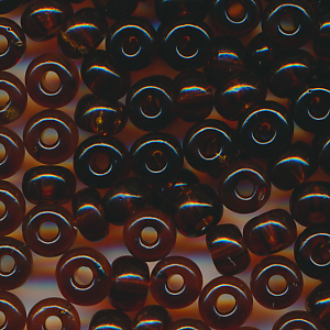 Rocailles klar dark braun, Größe 6/0 (4,0 mm), 20 Gramm