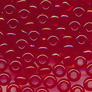 Rocailles klar rot, Größe 6/0 (4,0 mm), 20 Gramm