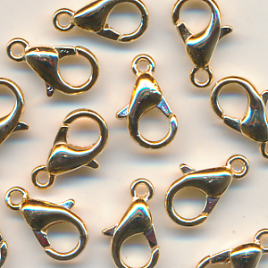 Kettenverschluss goldfarben, Inhalt 3 Stück, Größe 10 mm, Karabiner