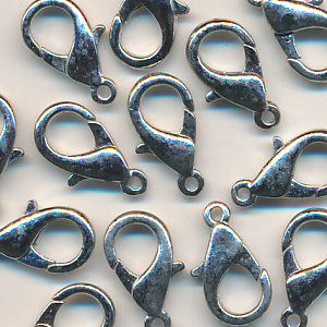 Kettenverschluss silberfarbig, Inhalt 3 Stück, Größe 16 mm, Karabiner