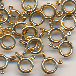 Verschluss gold, Inhalt 5 Stück, Größe 7 mm, Federringe