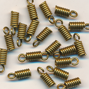 Endkappen dark-gold, Inhalt 10 Stück, Größe 11 x 4 mm, Spirale, Verbinder