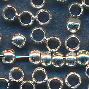 Quetschperlen platinfarbig, Inhalt 20 Stück, Größe 2,5 mm