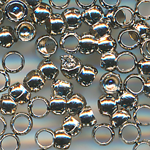 Quetschperlen silberfarbig, Inhalt 80 Stück, Größe 2,0 mm