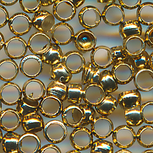 Quetschperlen dark goldfarbig, Inhalt 80 Stück, Größe 2,0 mm