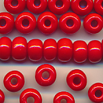 Rocailles ziegel-rot opak, 100 Gramm, Größe 8,7 mm, Großloch