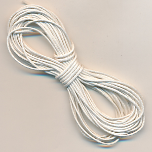 Baumwollschnur weiß, Größe 1,0 mm, Inhalt 4 m, gewachst