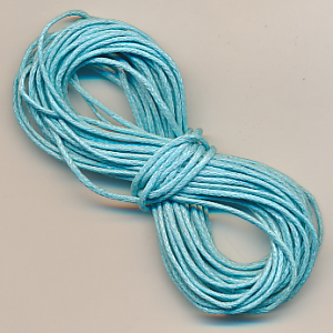 Baumwollschnur light blau, Größe 1,0 mm, Inhalt 4 m, gewachst