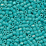 Rocailles facettiert türkis, Inhalt 6 g, Größe 9/0, Cut-Perlen
