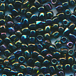 Rocailles facettiert grün rainbow, Inhalt 6 g, Größe 11/0, Cut-Perlen