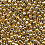 Rocailles facettiert gold metallic, Inhalt 6 g, Größe 12/0, Cut-Perlen