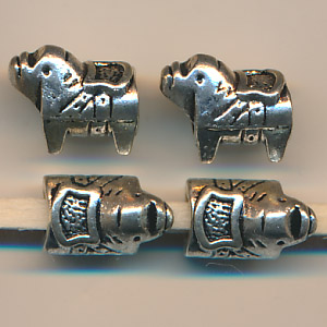 Metallperlen silberfarben, Inhalt 1 Stück, Größe 13 mm, Hund