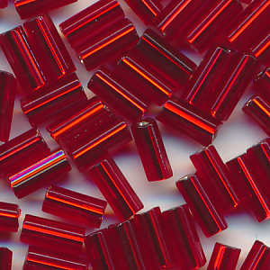 Stiftperlen rot Silber lining, Inhalt 8 g, Größe 4 mm