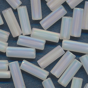 Stiftperlen satin weiß rainbow matt, Inhalt 8 g, Größe 10 mm