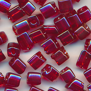 Stiftperlen bordeaux rot rainbow, Inhalt 8 g, Größe 4 mm