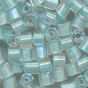 Hexa-Cut-Perlen grün pastell rainbow, Inhalt 7 g, Größe 10/0