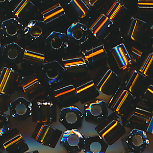 Hexa-Cut-Perlen mocca-braun silber lining, Inhalt 7 g, Größe 11/0