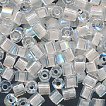 Hexa-Cut-Perlen kristall weiß lüster, Inhalt 7 g, Größe 11/0