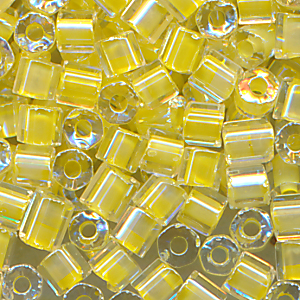 Hexa-Cut-Perlen kristall sonnengelb lüster, Inhalt 7 g, Größe 13/0