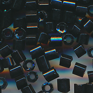 Hexa-Cut-Perlen schwarz opak, Inhalt 7 g, Größe 14/0