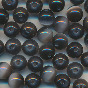 Katzenaugen antrazit, Inhalt 20 Stück, Größe 6 mm, cat eye Glasperlen