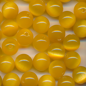 Katzenaugen kürbis gold, Inhalt 12 Stück, Größe 8 mm, cat eye Glasperlen