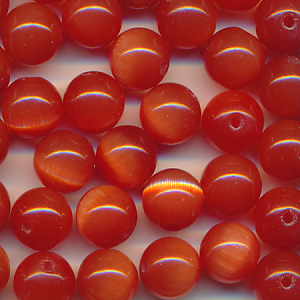 Katzenaugen orange, Inhalt 12 Stück, Größe 8 mm, cat eye Glasperlen