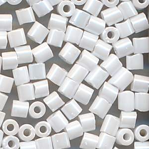 Stiftperlen weiß lüster, Inhalt 8 g, Größe 2 mm