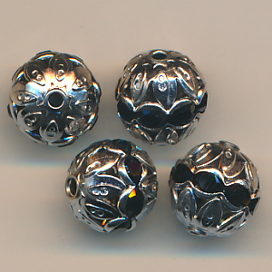 Strasskugel jet-schwarz, Größe 10 mm, Inhalt 1 Stück