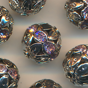 Strasskugel rosa, Größe 10 mm, Inhalt 1 Stück