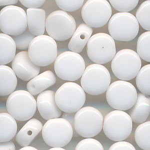 Glasperlen weiß, Inhalt 16 Stück, Größe 5 mm, Scheibe