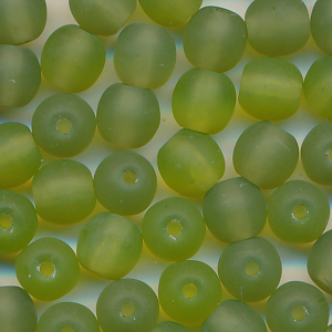 Glasperlen laub-grün matt, Inhalt 25 Stück, Größe 5 mm, Kugeln