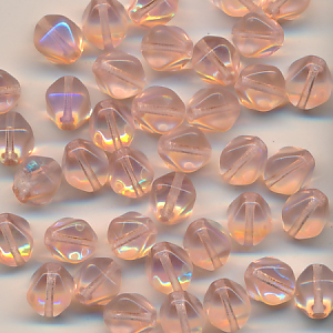 Glasperlen rose rainbow, Inhalt 20 Stück, Größe 6 mm