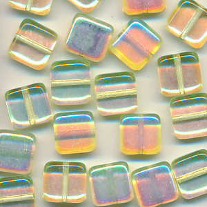 Glasperlen grün rainbow, Inhalt 8 Stück, Größe 9 mm