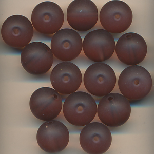 Glasperlen violett matt, Inhalt 5 Stück, Größe 10 mm, Kugeln