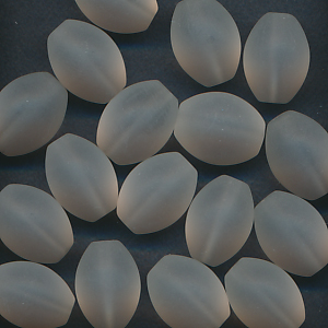 Glasperlen kristall matt, Inhalt 6 Stück, Größe 13 x 10 mm