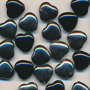 Glasperlen schwarz Silberüberzug, Inhalt 8 Stück, Größe 10 mm