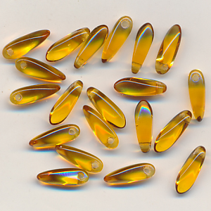 Glasperlen benstein, Inhalt 20 Stück, Größe 10 x 4 mm, Tropfen