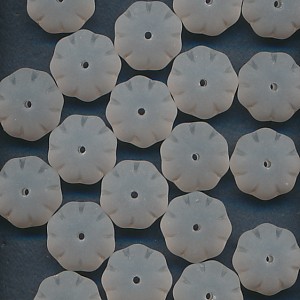 Glasperlen kristall matt, Inhalt 6 Stück, Größe 11 x 7 mm