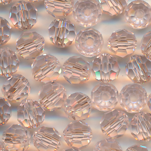 Facettenperlen rosa klar, Inhalt 16 Stück, Größe 6 mm