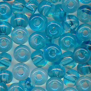 Rocailles cloud blau klar, Inhalt 8 g, Größe 6/0, böhmisch