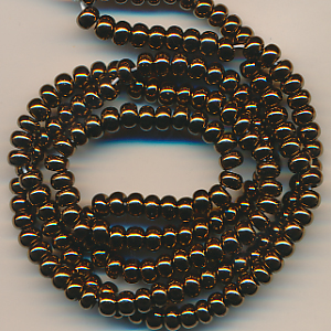 Rocailles kupfer metallic, Inhalt 13 g, Größe 6/0, böhmisch Strang