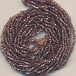 Rocailles violett Silber lining, Inhalt 5,5 g, Größe 11/0, böhmisch Strang