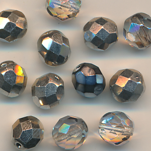 Facettenperlen kristall silber, Inhalt 7 Stück, Größe 8 mm, Mix