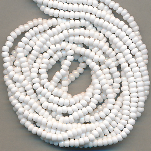 Rocailles weiß, Inhalt 6 g, Größe 8/0, böhmisch Strang