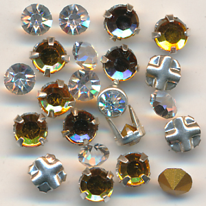 Strass kristall Mix klar topas, Inhalt 20 Stück, Größe 4-5 mm, böhmisch